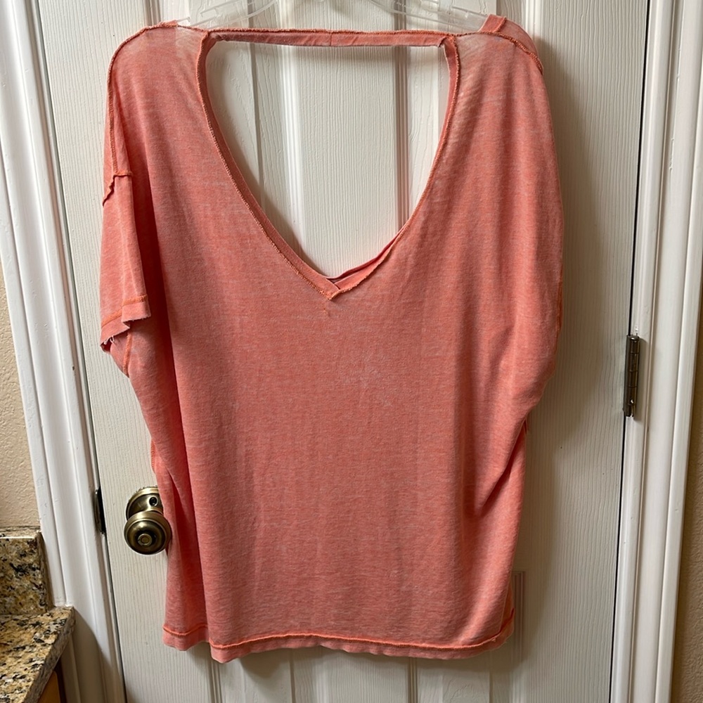 We The Free Pink V-Neck Top